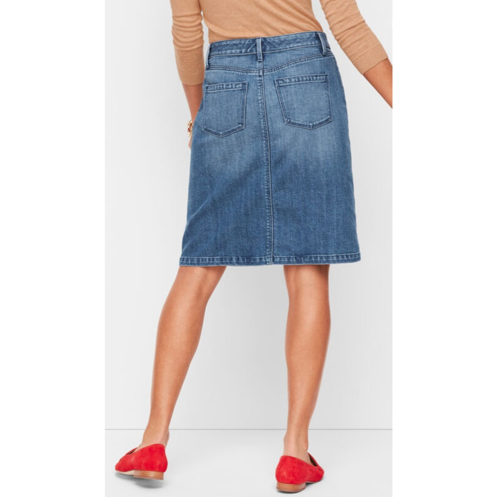 Talbots Blue Denim Jean Skirt Petite 4P - Picture 2 of 8